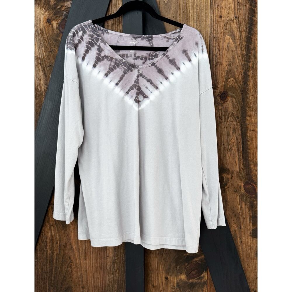 J. Jill Pure Jill Soft And Relaxed Tie Dyed Tunic Top 100% Cotton EUC Size L